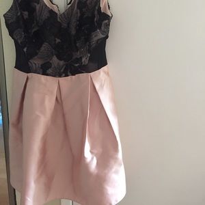 Peplum beautiful pink and black dress